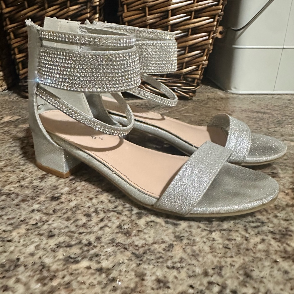 Elegant Silver girl Dress Sandals